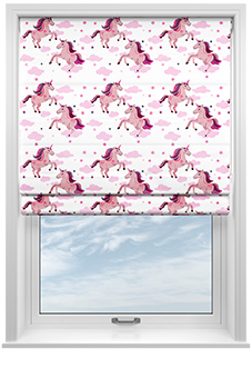 Unicorn Magic, Pink - Roman Blind